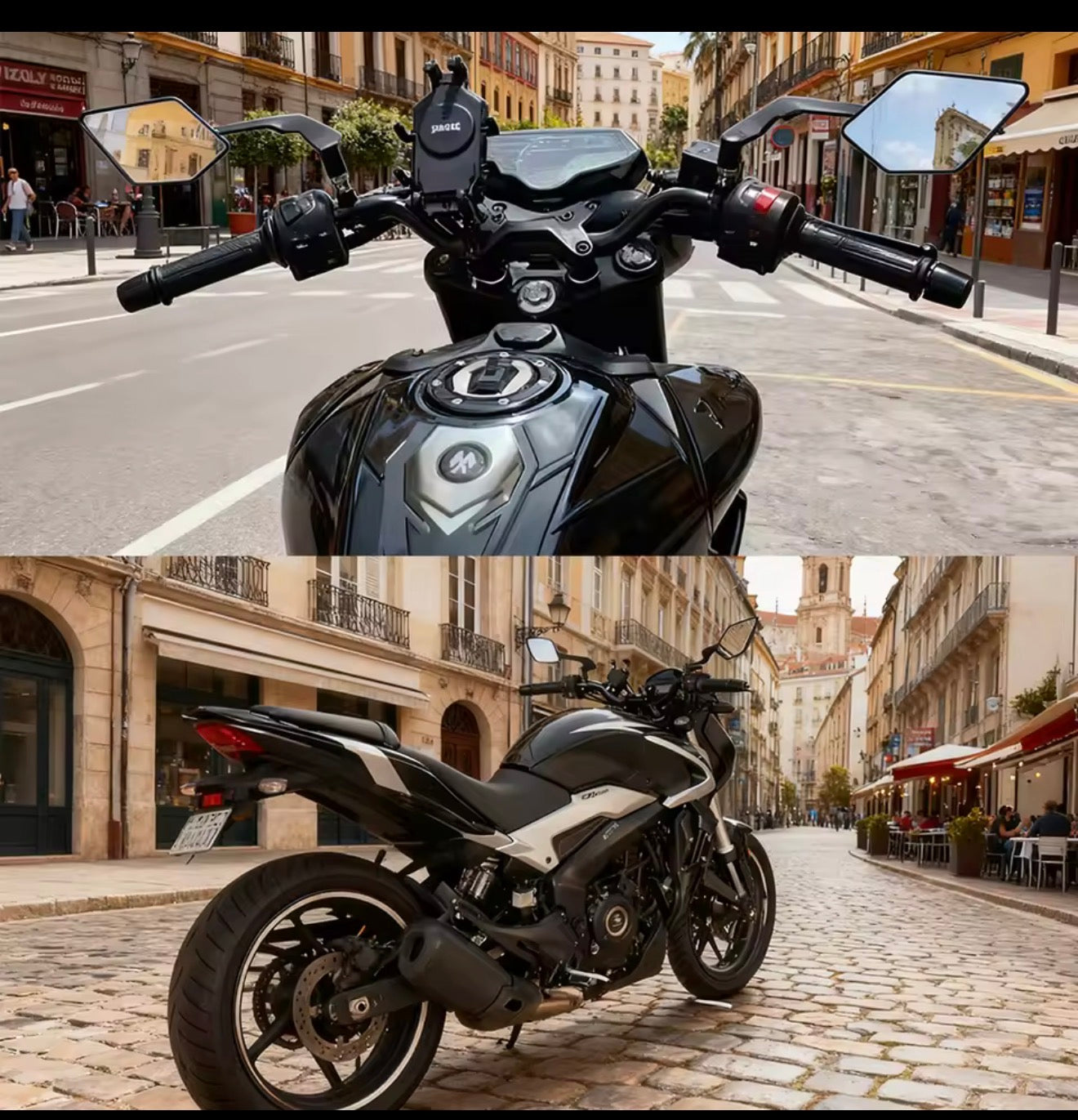 Wing mirrors metal body with every bike fitting . Motorcycle Side View Mirror Wings Rearview Mirror Rotatable Aluminum Side Mirrors 8/10mm Motorcycle Universal Accessories