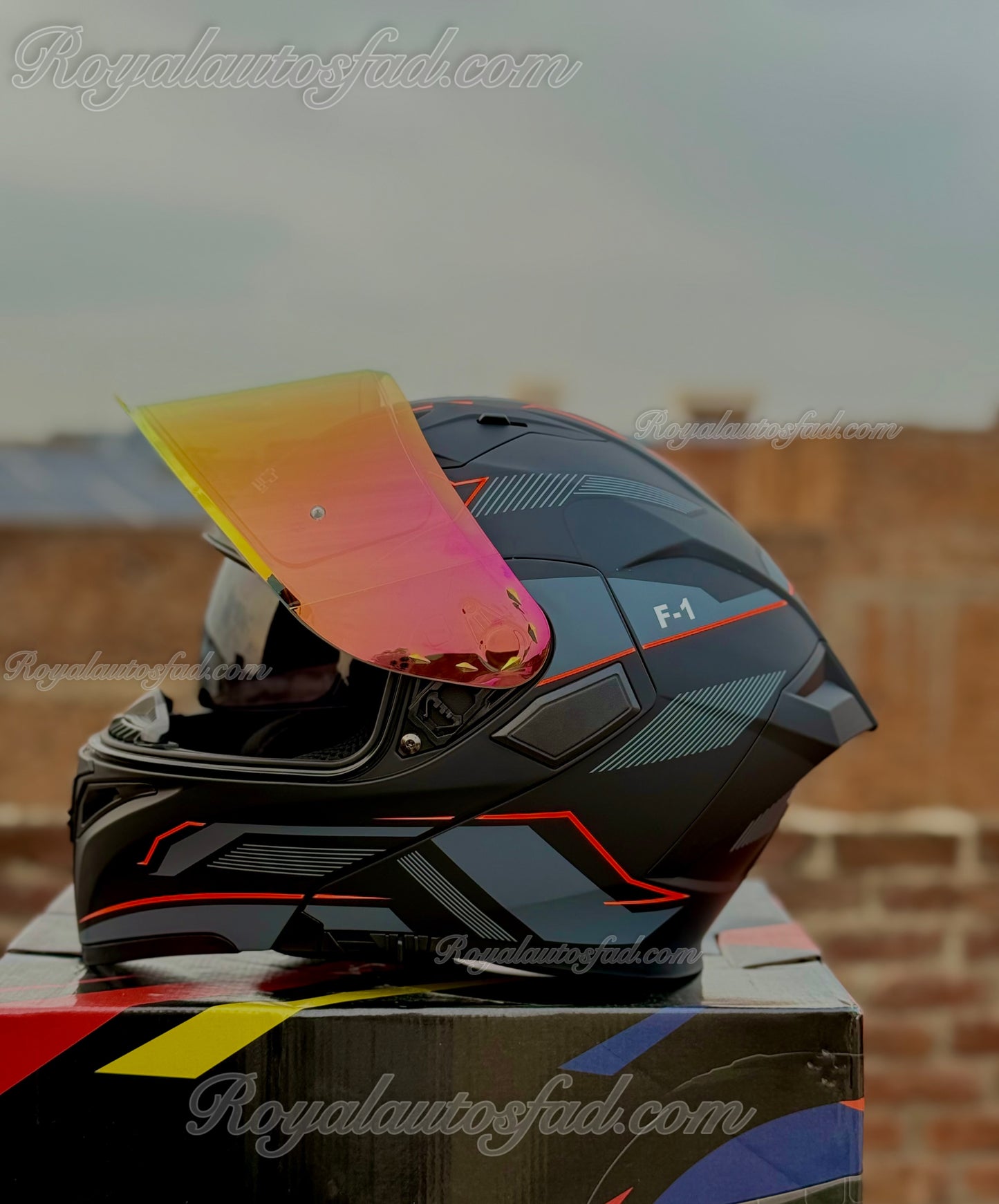 Superair 918 Pro F1 DOT Certified Flip-Up Motorcycle Helmet – Dual Visor | Polarized Visor | Sports Helmet