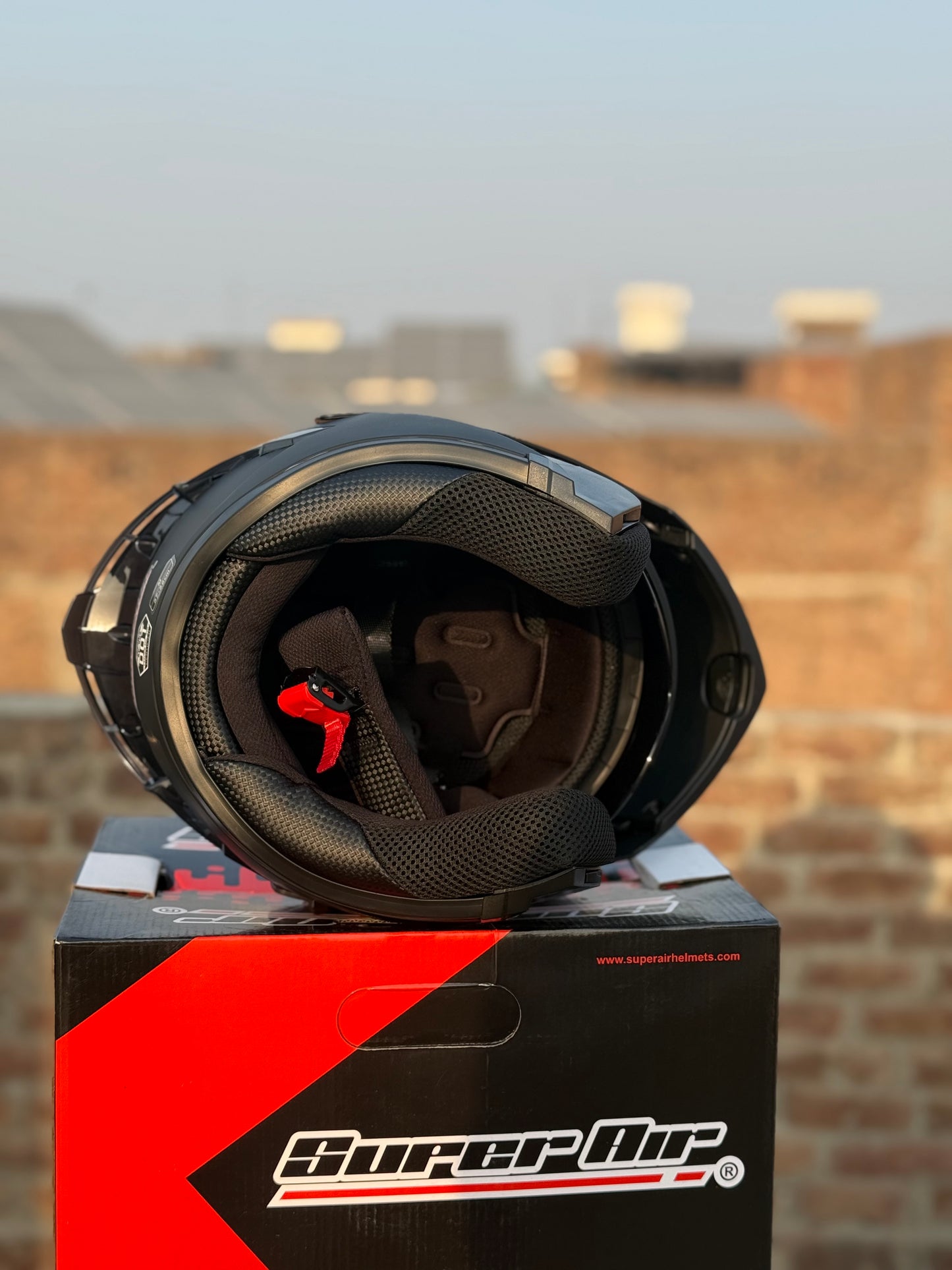 SuperAir 902 plain Matt Black in Tinted visor Helmet smart shape with Spoiler DOT certified Helmet SP902