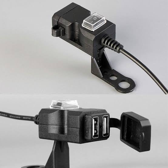 Mobile Charger MC07 – 2 Charging Port 1A & 2.1A – Handle & Mirror Mount – On/Off Button & LED
