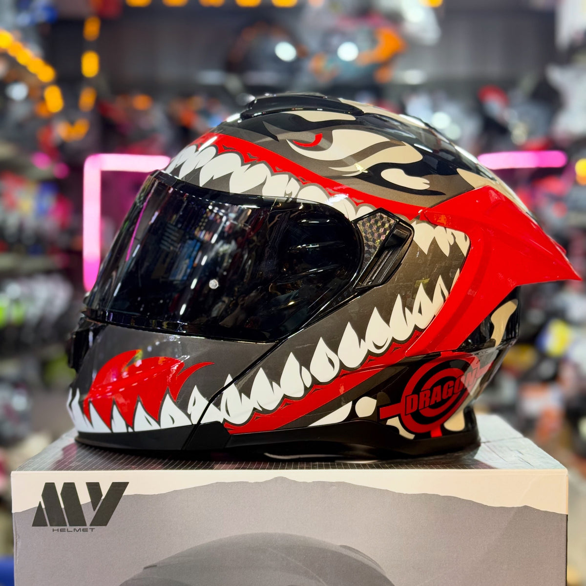 MY HELMET FF 950 ECE 22.06 Certified Red Gloss Full-Face Motorcycle Helmet with Dual Visor