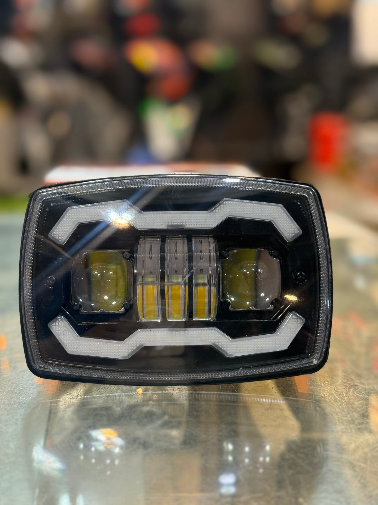 1Pcs 4" Square LED Headlamp for Motorcycle Refitting Headlamp Angel Eye Cart Car Work Lamp Motorcycle Light Assembly Waterproof