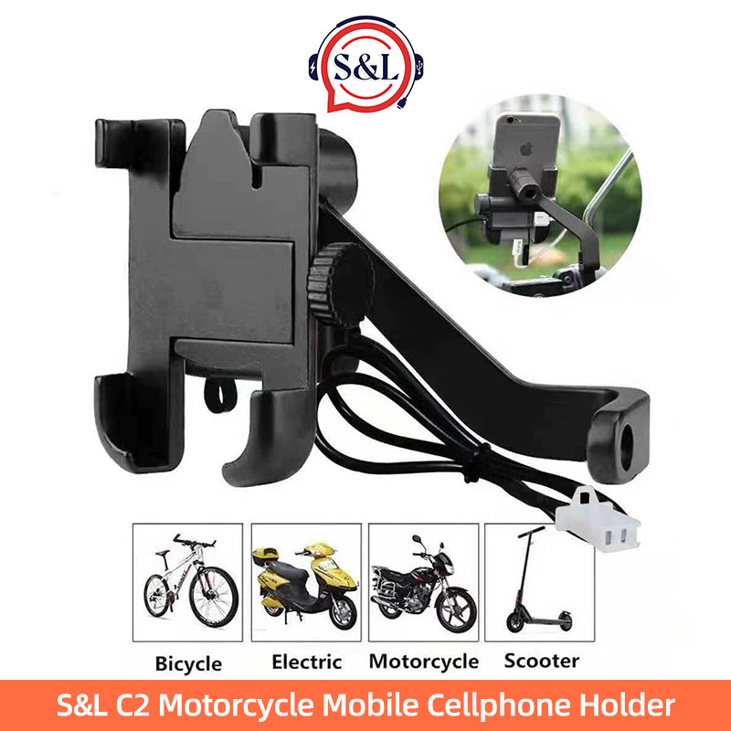 CNC Wateproof Bike Mobile Holder Mount with Charger (Mirror Fitting)