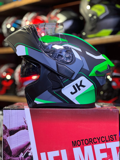 Jiekai JK902 – DOT Certified – Flip Up – Dual Visor – Built In Spoiler – Ventilation – Bluetooth Ready