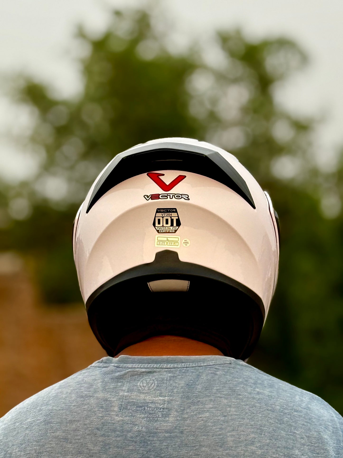 Vector 254 Prime white with Polarise Visor  DOT certified Helmet Modular helmet