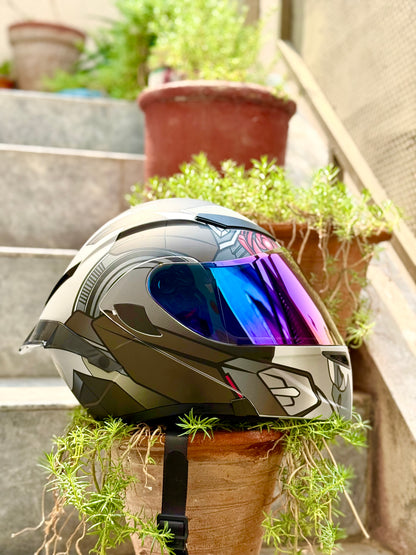 SuperAir 902 Titus Matt Black in multi visor Helmet smart shape with Spoiler DOT certified Helmet SP902