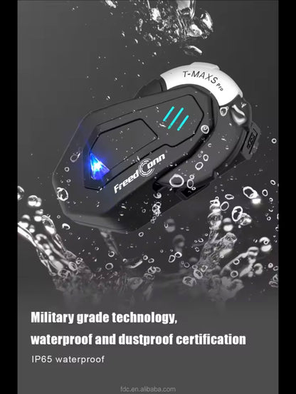 Freedconn T Max S Pro Motorcycle Intercom Bluetooth Helmet Headset 6 Riders BT 5.0 1200M FM Motor Interphone Communicator Earphone