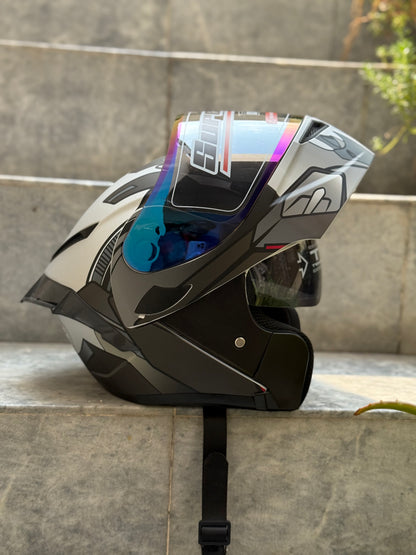 SuperAir 902 Titus Matt Black in multi visor Helmet smart shape with Spoiler DOT certified Helmet SP902