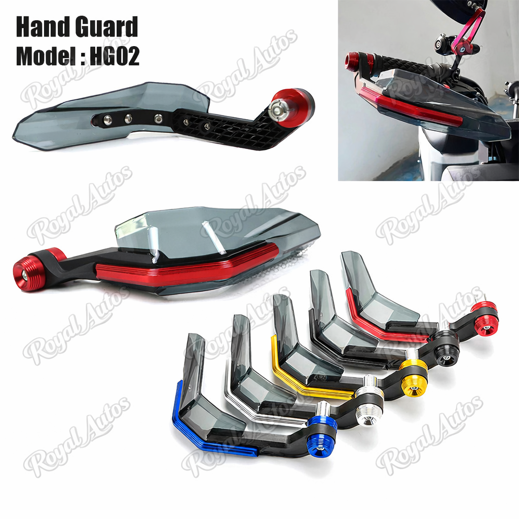 Hand Guards HG02 – Crystle  Wind Deflector – Protector – Dust Gravel Safety – Aluminium & Plastic – Universal