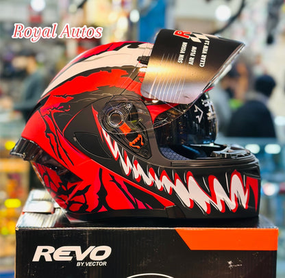 Revo VT 259 DOT  certified washable padding Duel visor
