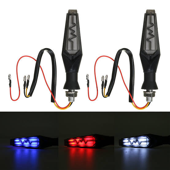 4 pice Universal Motorcycle Heart Rate Sign Turn Signal Light LED Indicator