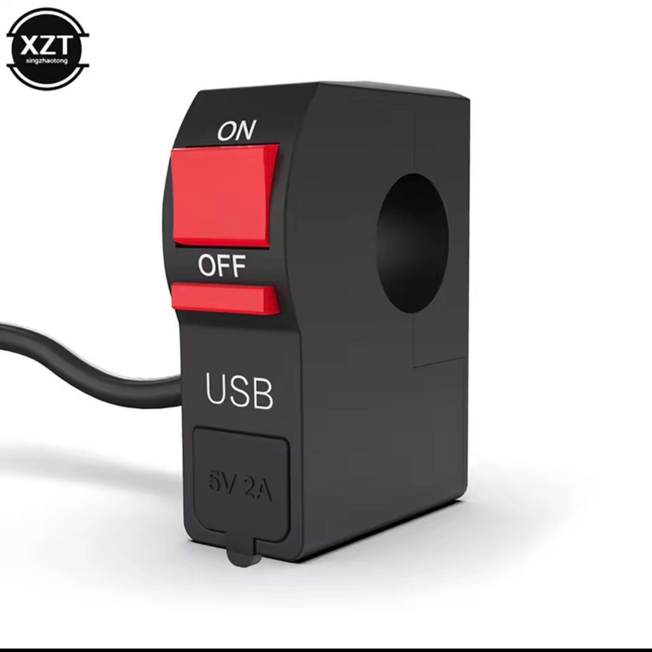 Motorcycle Light Indicator Switches Motorcycle Waterproof ON OFF Start Button With USB Charger With Indicator Light  7/8" 22MM