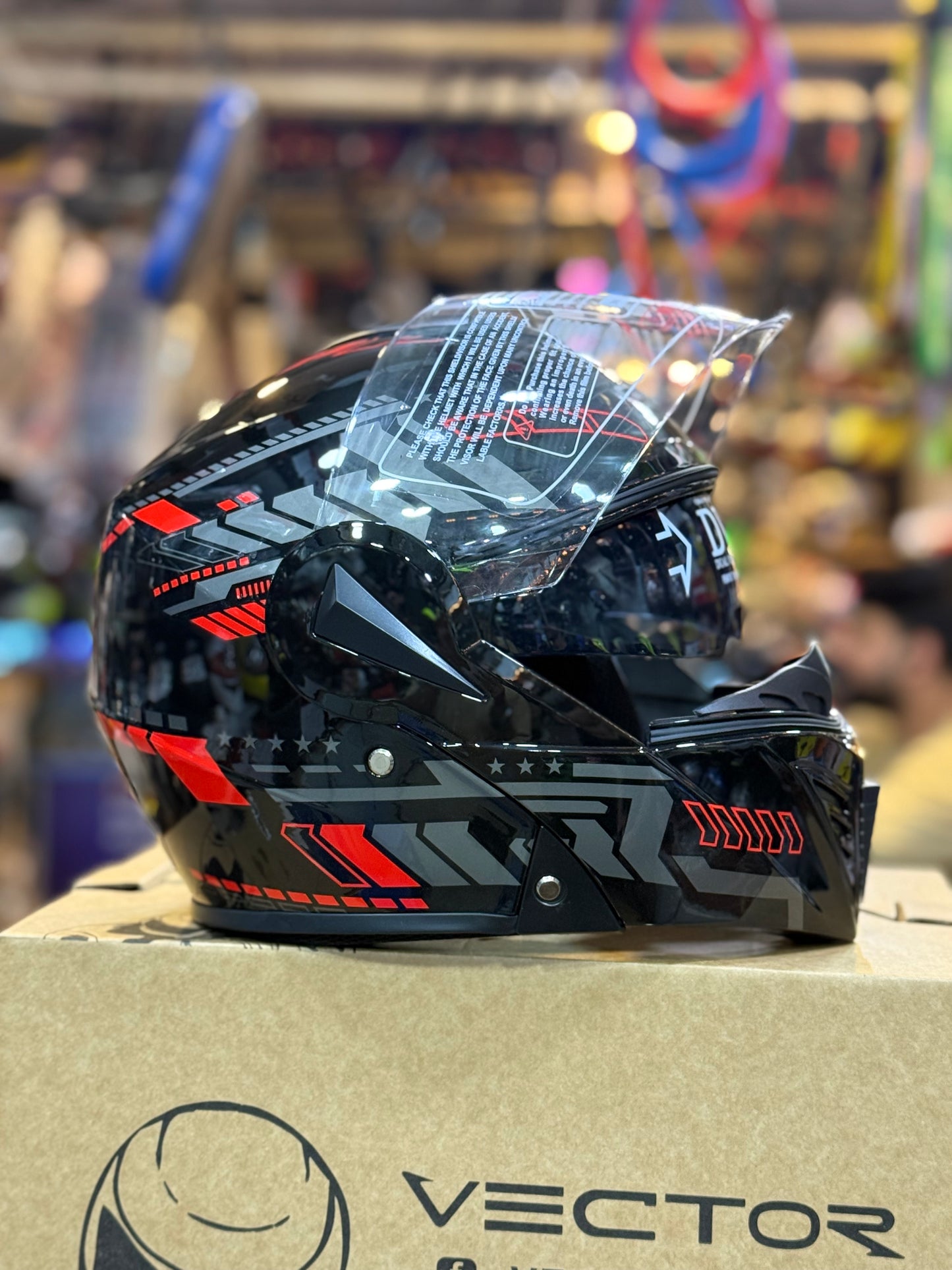 Qike DOt certified Flip up Helmet Motorcycle Helmet , Duel Visor washable padding