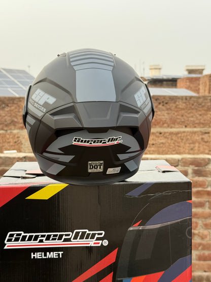 Superair 918 Pro Grey DOT Certified Flip-Up Motorcycle Helmet – Dual Visor | Polarized Visor | Sports Helmet