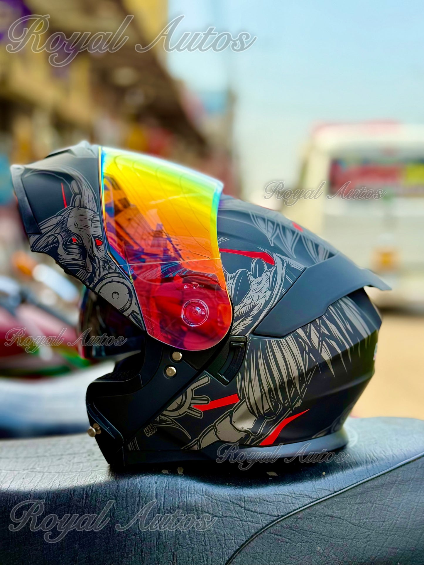 Superair Sp912 DOT certified in polarised Golden visor Helmet