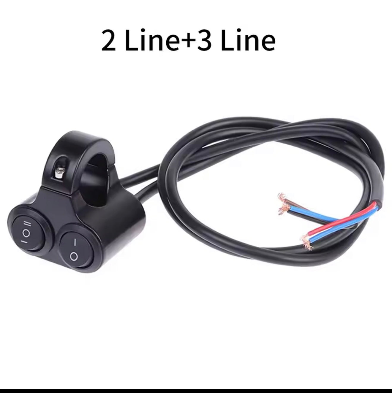 Motorcycle Handlebar 12V Headlight Switch Dual Button Control Waterproof 3-Wire Spotlight Switch Tricycle Headlight  Horn Switch