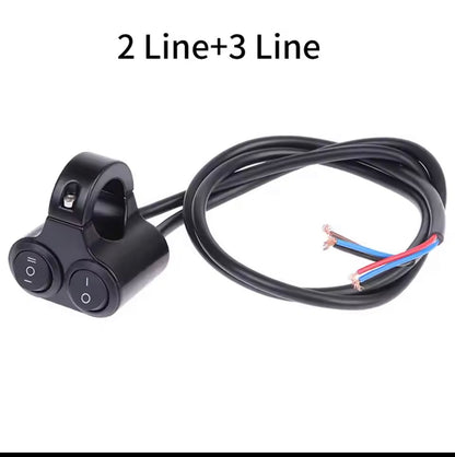 Motorcycle Handlebar 12V Headlight Switch Dual Button Control Waterproof 3-Wire Spotlight Switch Tricycle Headlight  Horn Switch