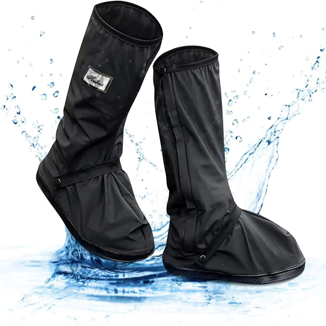 Waterproof Shoes Cover With Reflector Rain Snow Boots Black Reusable Covers For Motorcycle