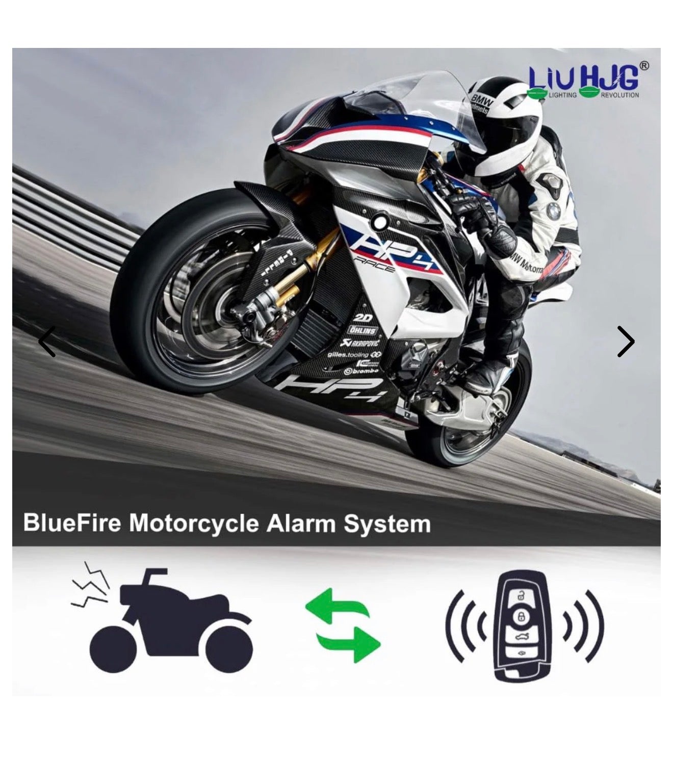 LIU HJG Anti-Theft Bike Security Alarm Kit with 1 Remote & 1 Foldable Key – Two-Way Alarm with 125 dB Loud Siren & Flashing Light | Anti-Theft Security for All Motorcycles & Scooters