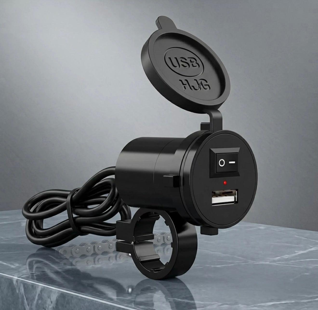 HJG USB Mobile Fast Charger Waterproof Motorcycle Handlebar USB Charger for Bike, Two Wheelers Universal LIU HJG Two Wheeler USB Mobile Phone Fast Charger 12V 5V-1.5A Moto Adapter Power Supply Socket for Phone Mobile Motorbike Accessories