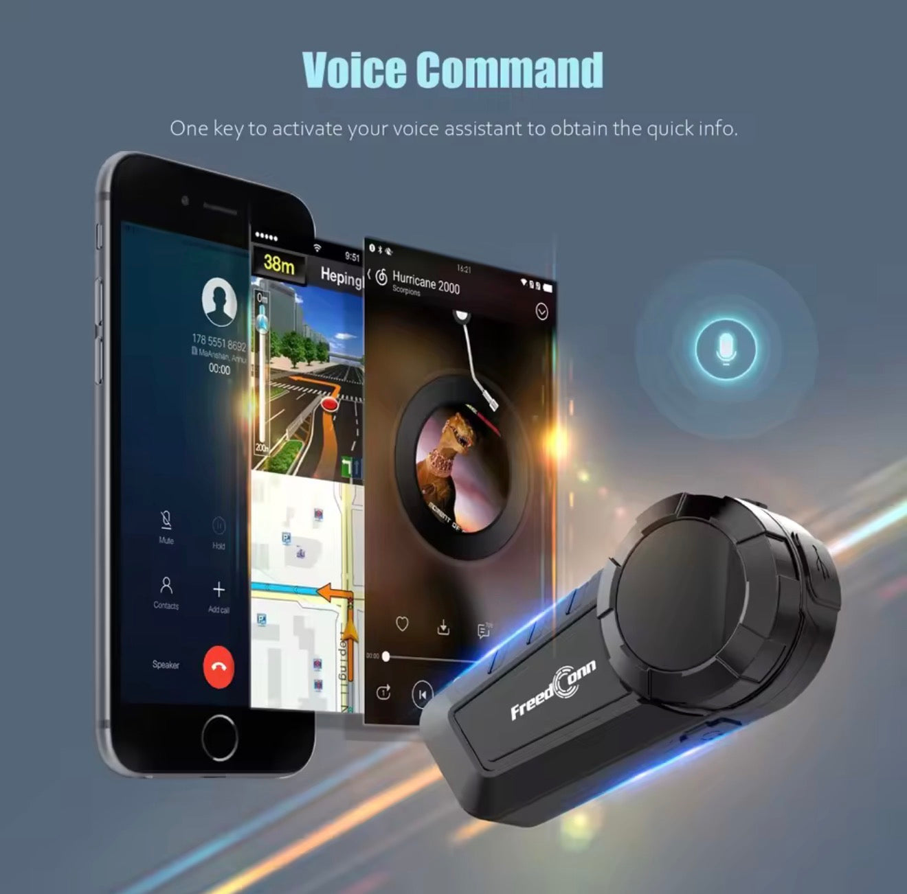Freedconn KY Pro Bluetooth Helmet Headset Motorcycle Intercom BT 5.0 headphones 6 Riders 1000M Moto Group Waterproof Interphone