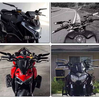 Wing mirrors led light metal body with  every bike fitting . Motorcycle Side View Mirror Wings Rearview Mirror Rotatable Aluminum Side Mirrors 8/10mm Motorcycle Universal Accessories