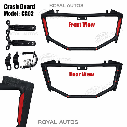 Crash Guard CG02 – Universal Fitting – Metal Body with Anti Rust ABS Coating– Reflector – Safety Protection Accident Motorcycle Leg Guard (imported)