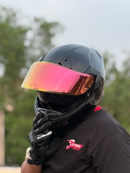 Superair 918 Pro Gloss Black DOT Certified Flip-Up Motorcycle Helmet – Dual Visor | Polarized Visor | Sports Helmet