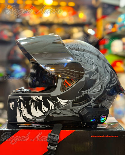 SuperAir 902 Helmet with Waterproof Bluetooth smart shape with Spoiler DOT certified Helmet