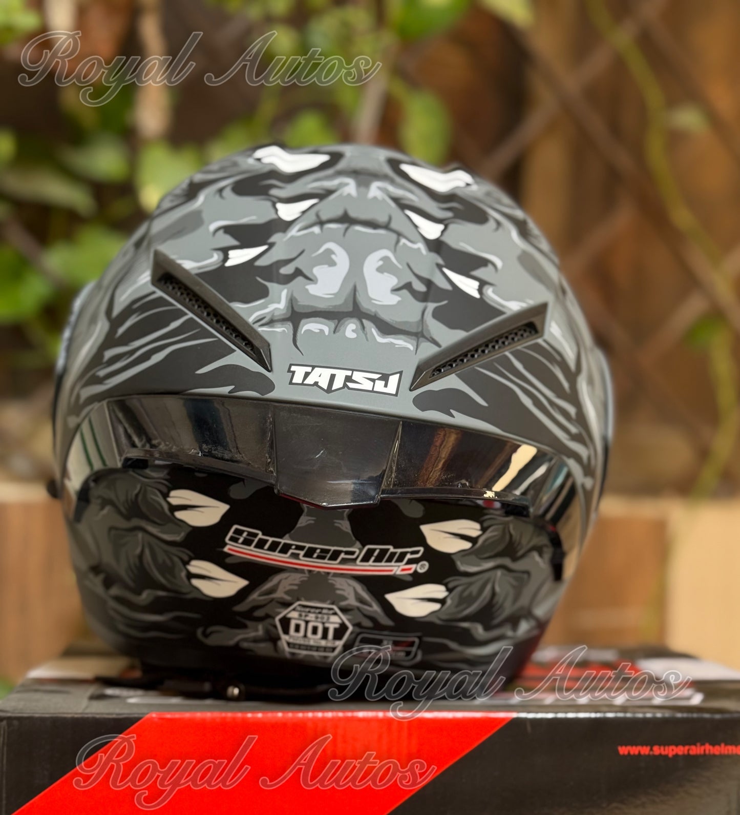 SuperAir 902 Titus Matt Black in multi visor Helmet smart shape with Spoiler DOT certified Helmet SP902