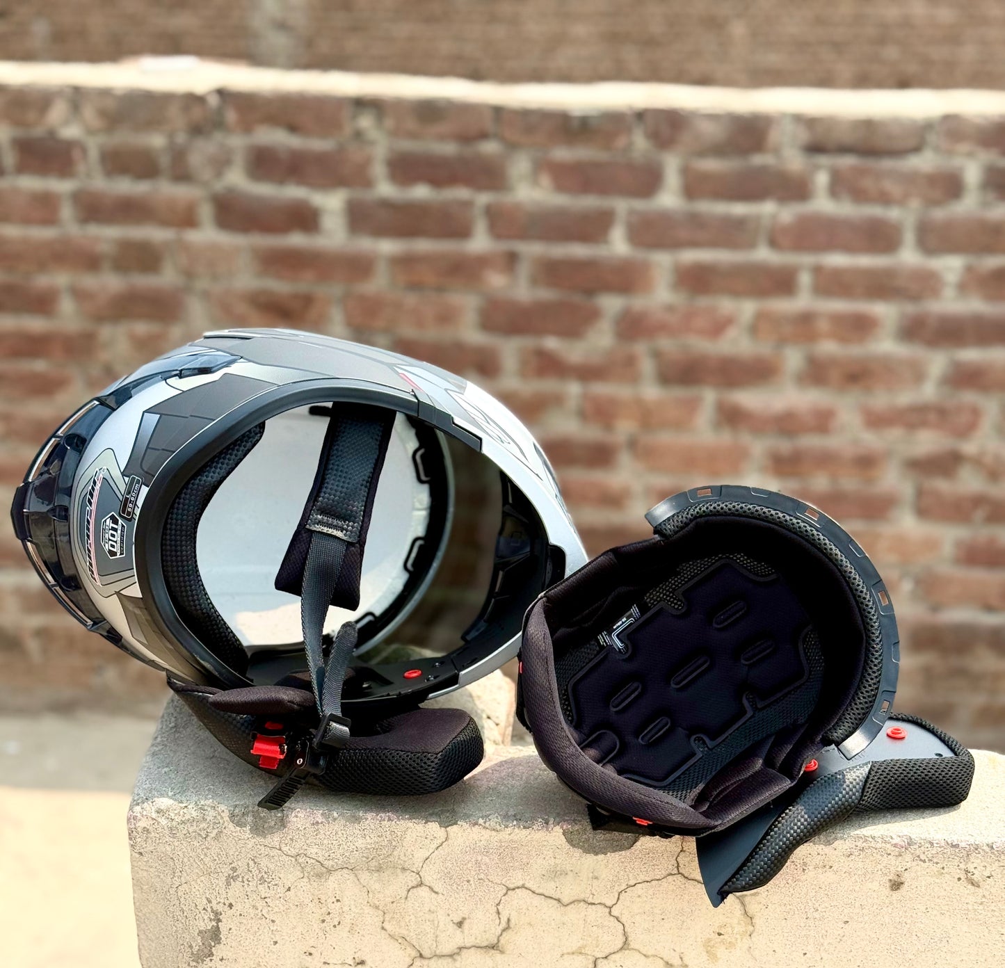 SuperAir 902 Titus Matt Black in multi visor Helmet smart shape with Spoiler DOT certified Helmet SP902