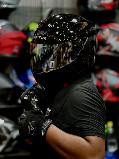 Vector 254 Prime Gloss Black  with Polarise Visor  DOT certified Helmet Modular helmet