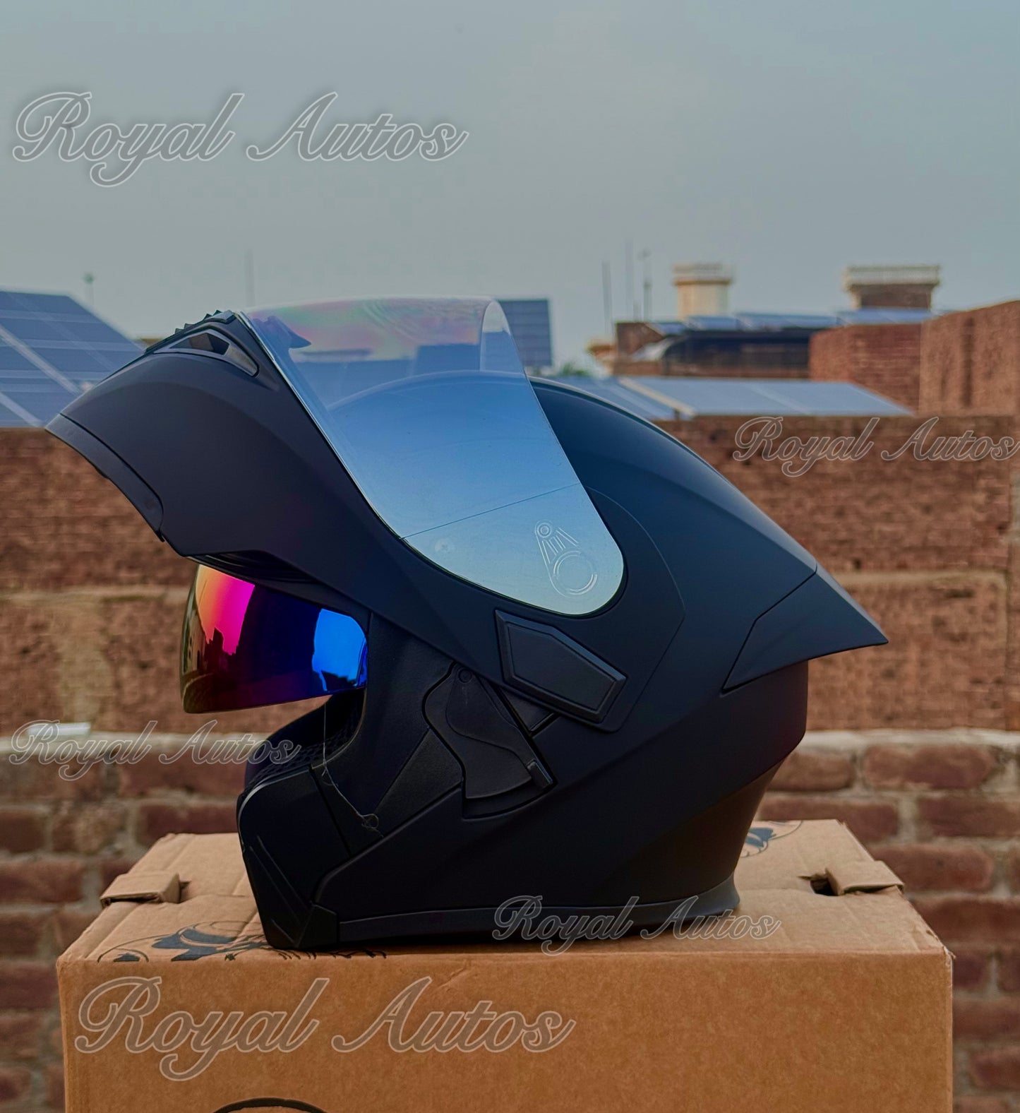 Vector knight 254 Prime Matt Black  with Polarise Visor  DOT certified Helmet Modular helmet
