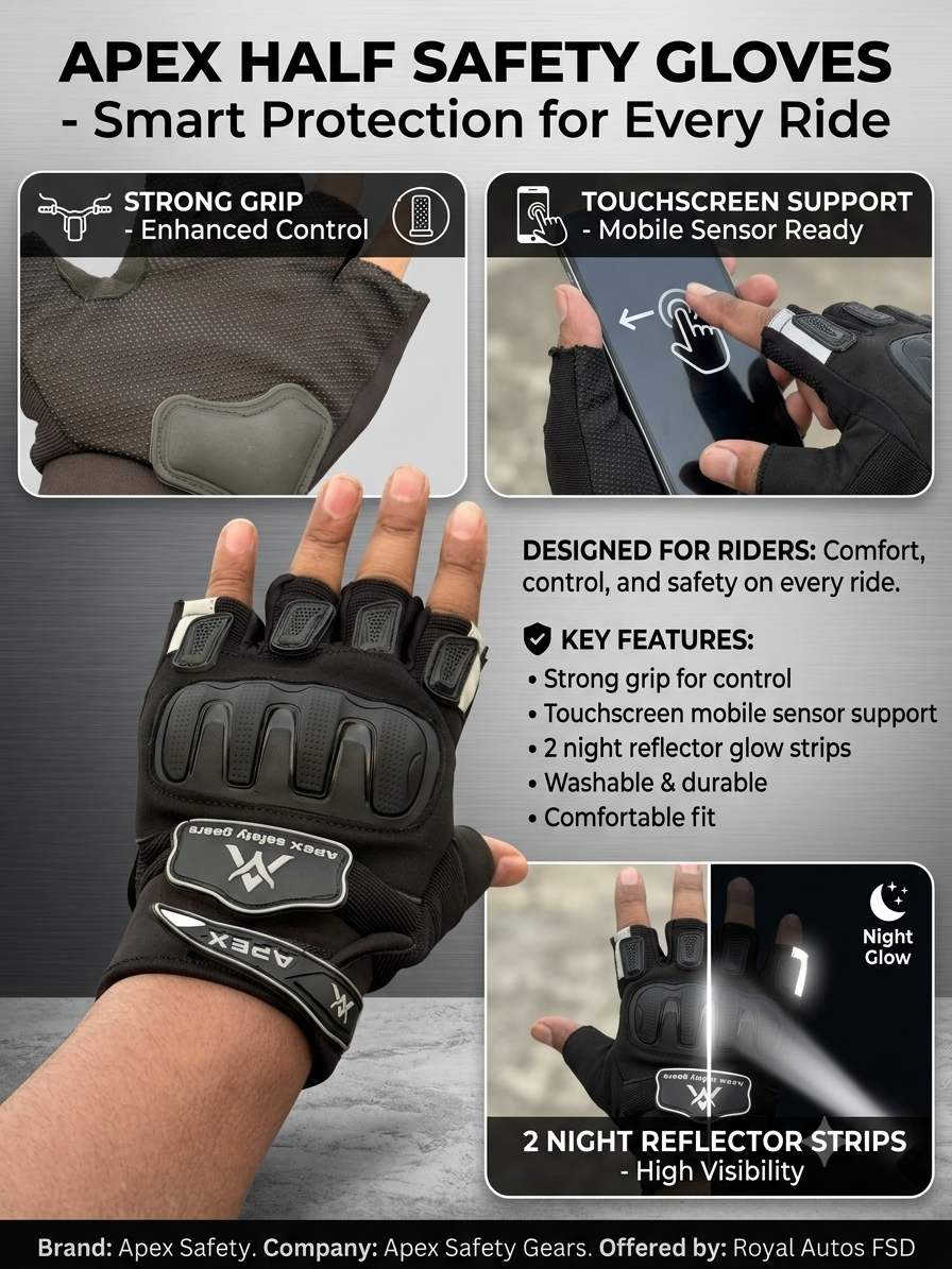 Apex Half Safety Gloves Strong Grip , washable Easy to wear .