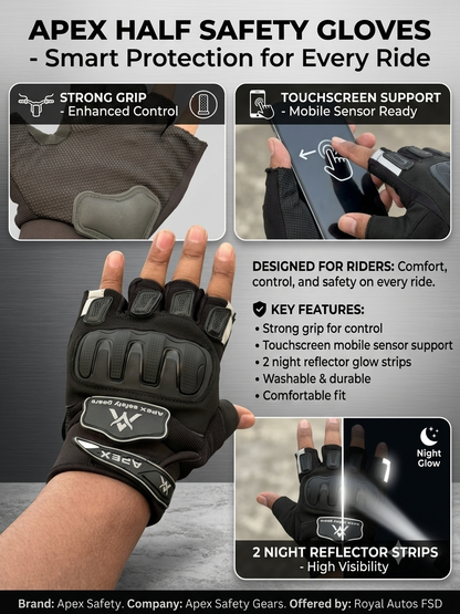Apex Half Safety Gloves Strong Grip , washable Easy to wear .