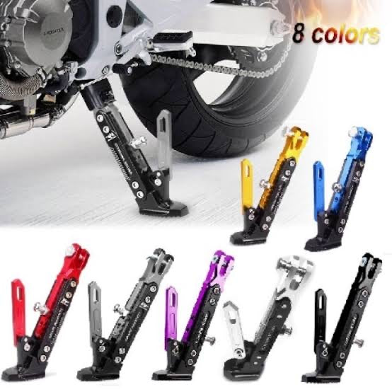 Universal Adjustable Aluminum Alloy Motorcycle Foot Side Support Stand Black