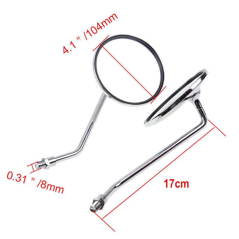 Chrome Motorcycle Rear View Fixed Side Mirrors