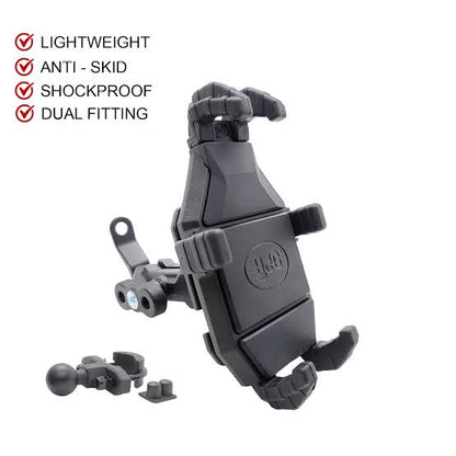 LIU HJG BullHead Mobile Holder Shock Proof and Anti Vibration With Mirror and Handle Mount Motorcycle