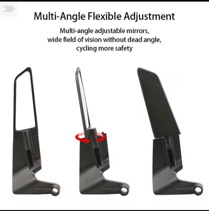 Wing mirrors metal body with  every bike fitting . Motorcycle Side View Mirror Wings Rearview Mirror Rotatable Aluminum Side Mirrors 8/10mm Motorcycle Universal Accessories