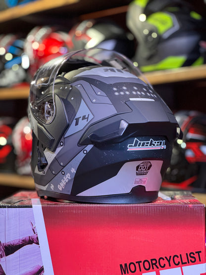 Jiekai JK 902 with Waterproof Bluetooth  – DOT Certified – Flip Up – Dual Visor – Built In Spoiler – Ventilation – Bluetooth Ready
