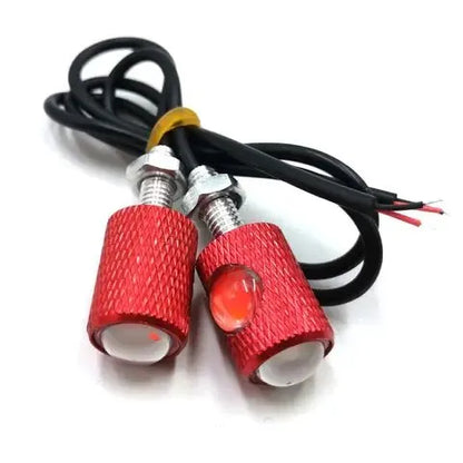 2pcs Mini Fancy LED Indicator Lights – Dual Use for Bike & Number Plate Screws