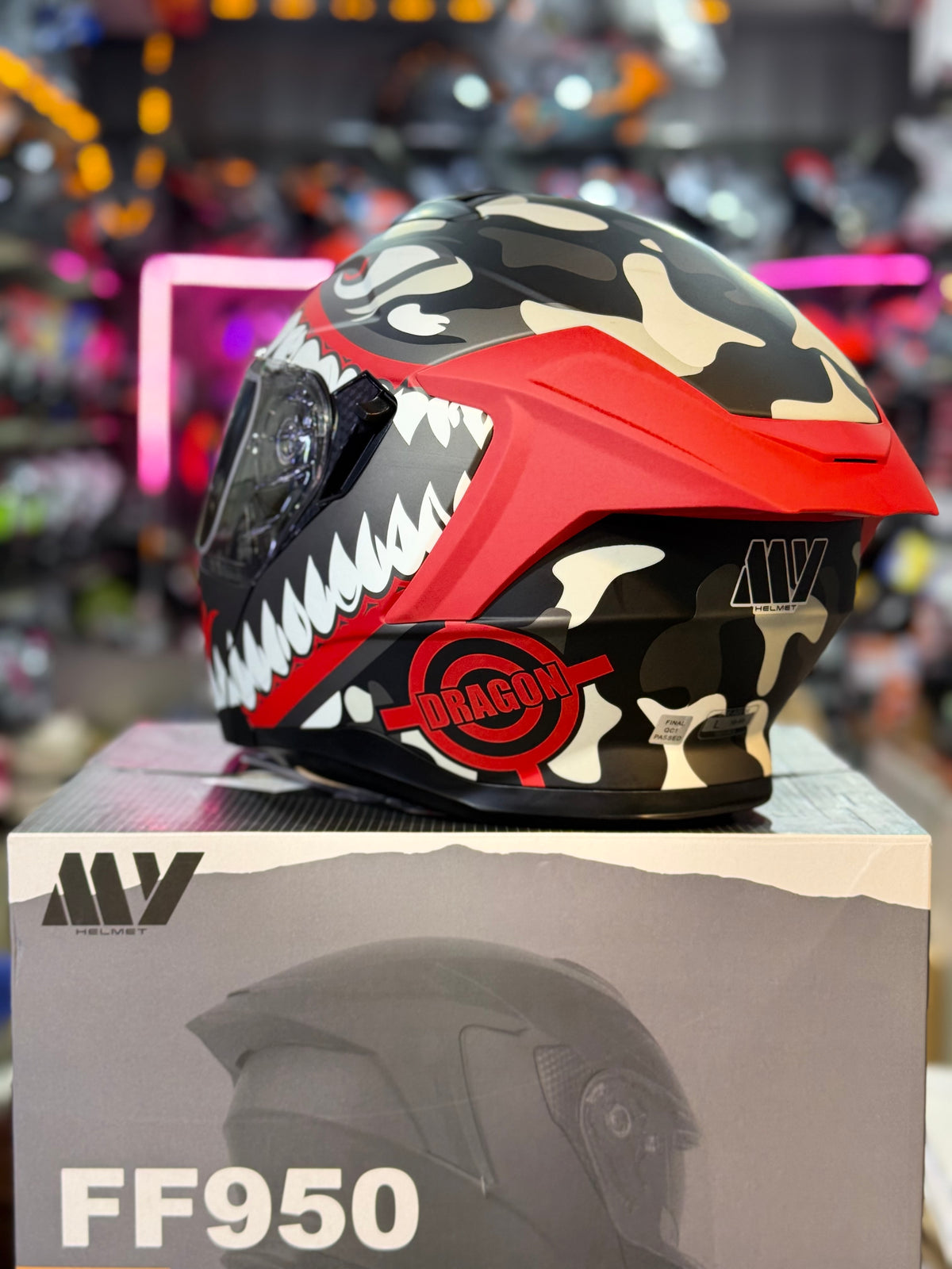 MY HELMET FF 950 ECE 22.06 Certified Red Matt Full-Face Motorcycle Helmet with Dual Visor