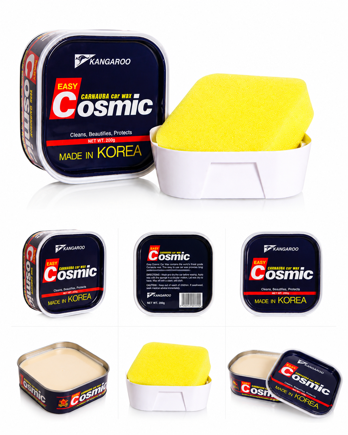 Kangaroo Cosmic Car & Bike Wax – Premium Carnauba Car Polish 200g | Made in Korea
