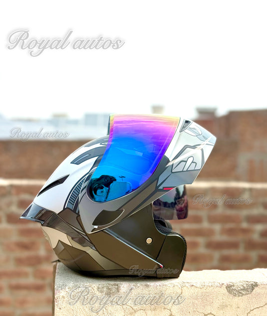 SuperAir 902 Titus Matt Black in multi visor Helmet smart shape with Spoiler DOT certified Helmet SP902 (Copy)