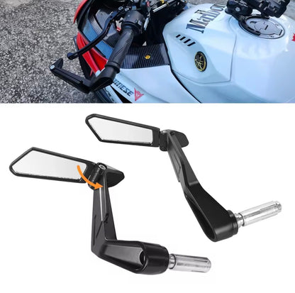 Lever Guard LG03 with Side View Mirrors – Clutch Brake Hand Protection – Aluminium – Handlebar Guard – Motorcycle