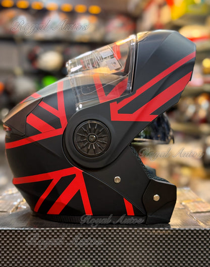 Burrak 107 Flip up Helmet in washable padding , Duel visor , No reflection visor
