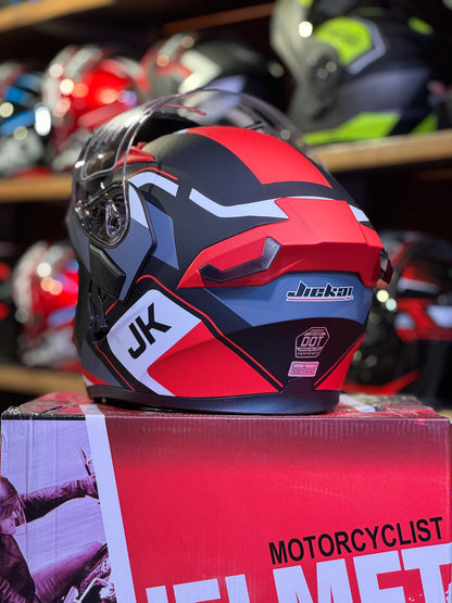 Jiekai JK 902 with Waterproof Bluetooth  – DOT Certified – Flip Up – Dual Visor – Built In Spoiler – Ventilation – Bluetooth Ready