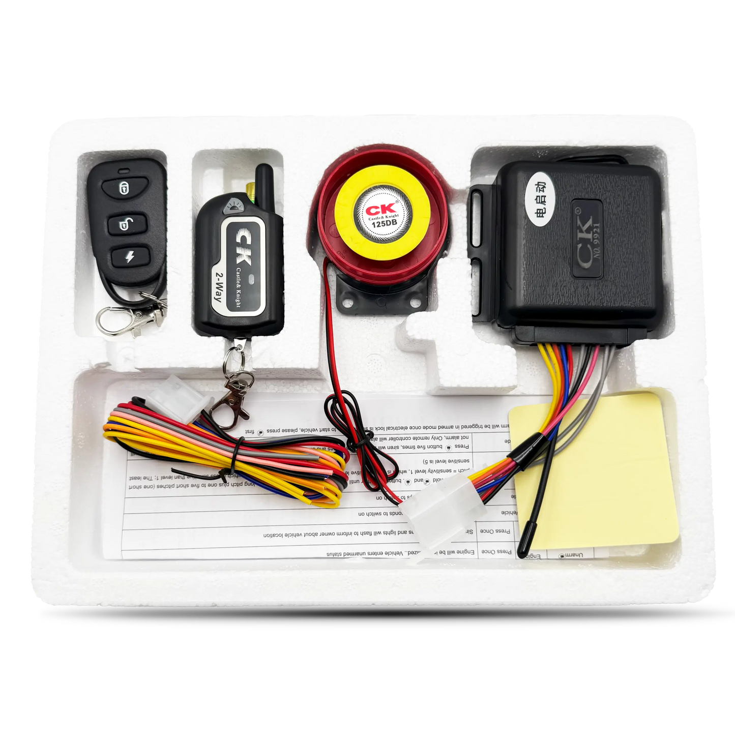 Motorcycle Two 2 Way Security Alarm System Anti-theft Remote Control Waterproof Kit with Vibration Remote