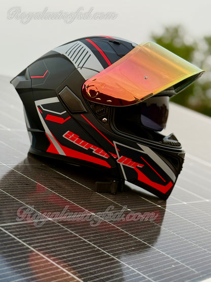 Superair 918 Pro DOT Certified Flip-Up Motorcycle Helmet – Dual Visor | Polarized Visor | Sports Helmet