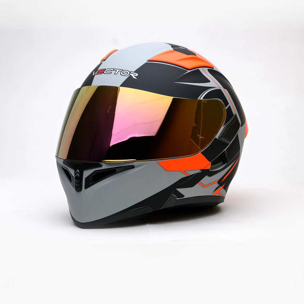 3 in 1 Deal Vector 254 Prime orange with Polarise Visor  DOT certified With Apex safety Gloves & Balaclava Mask  Super Deal for rider